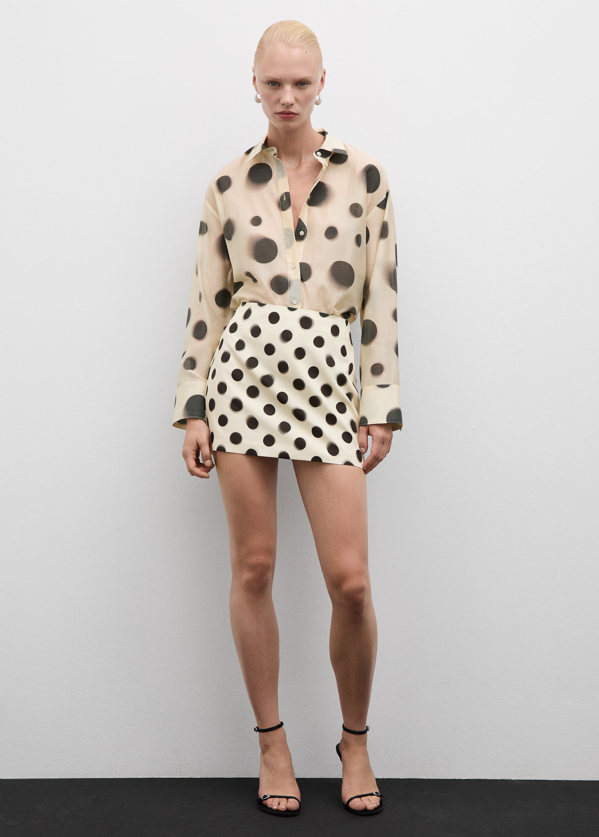 Polka-dot lyocell shirt - Woman | MANGO USA | MANGO (US)