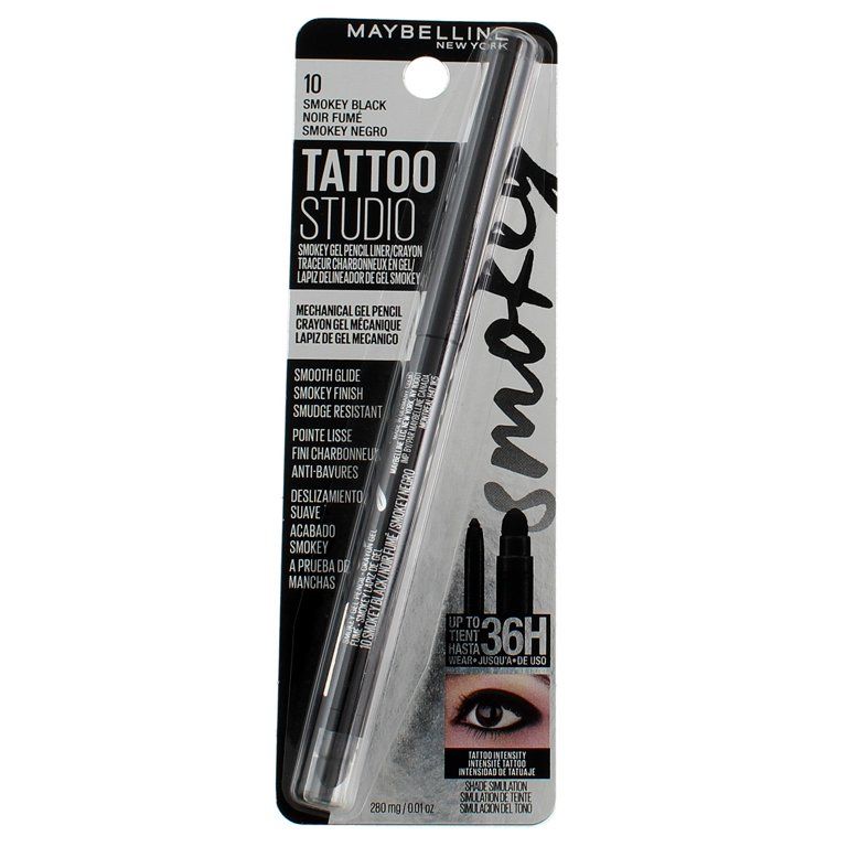 Maybelline Tattoo Studio Mechanical Gel Pencil Eyeliner, Smokey Black 10, 0.01 oz | Walmart (US)