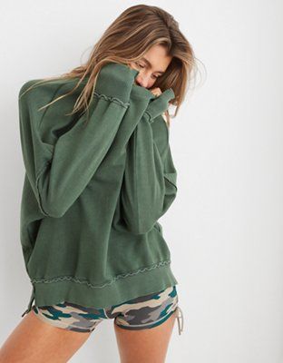 Aerie The Happiest Oversized Crew Sweatshirt | Aerie