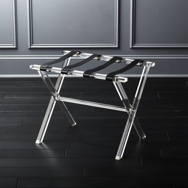 Acrylic and Leather Luggage Rack + Reviews | CB2 | CB2