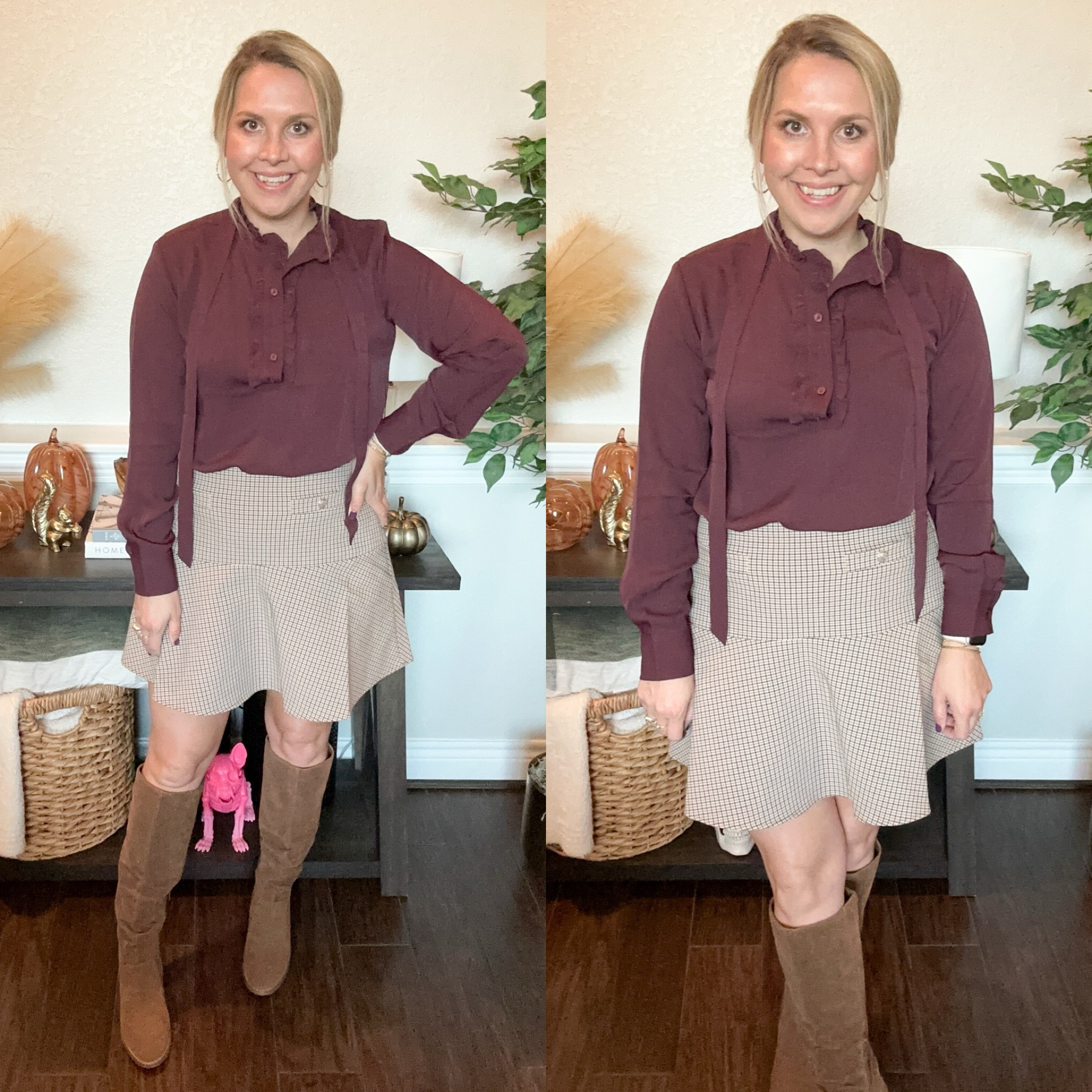 Everything at Loft is 50% off, plus a few of the pieces have an extra 15% off on top!! I’m wearing a size small top and a size 8 in the skirt! 

Fall outfit, fall fashion, work outfit, jeans, Loft

#LTKStyleTip #LTKWorkwear #LTKSaleAlert