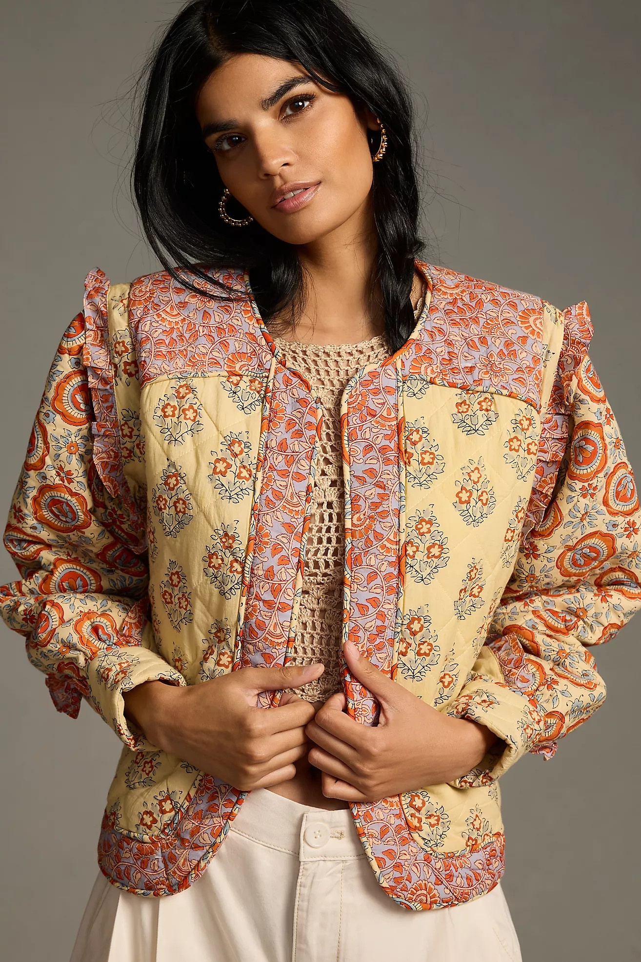 Llani Printed Quilt Kimono | Anthropologie (US)