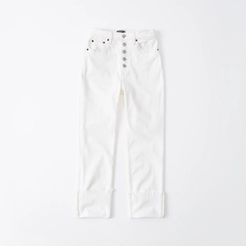 Ripped Ultra High Rise Ankle Straight Jeans | Abercrombie & Fitch (US)