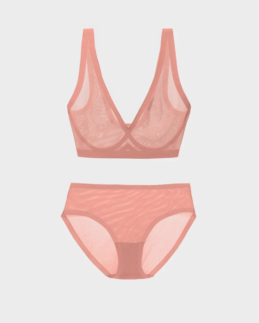 Dusty Rose Sheer Bralette Set for Women | EBY | EBY (US)