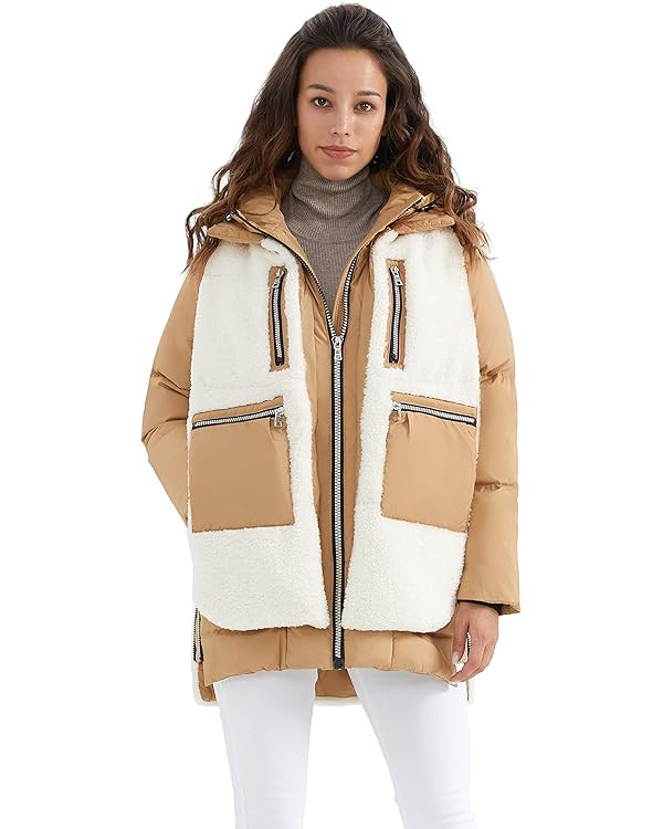 Orolay Women's Thickened Winter Down Coat Windproof Hooded Puffer Jacket with 6 Pockets | Amazon (US)