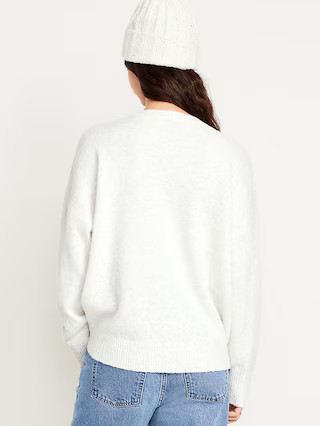 Cozy Wool-Blend Crew-Neck Sweater | Old Navy (US)