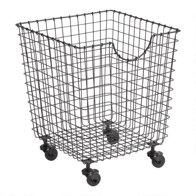 Square Black Wire Wilson Storage Cart | World Market
