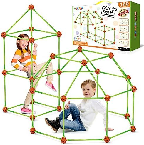 YEEBAY Fort Building Kit for Kids Age 5,6,7,8-Year-Old Boys & Girls, 120 pcs Forts Builder Creati... | Amazon (US)