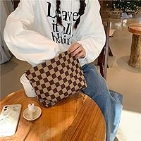 1/2/3Pcs Brown Checkered Makeup Bags Small Zipper Cosmetic Bag for Purse Corduroy Cute Make Up Po... | Amazon (US)