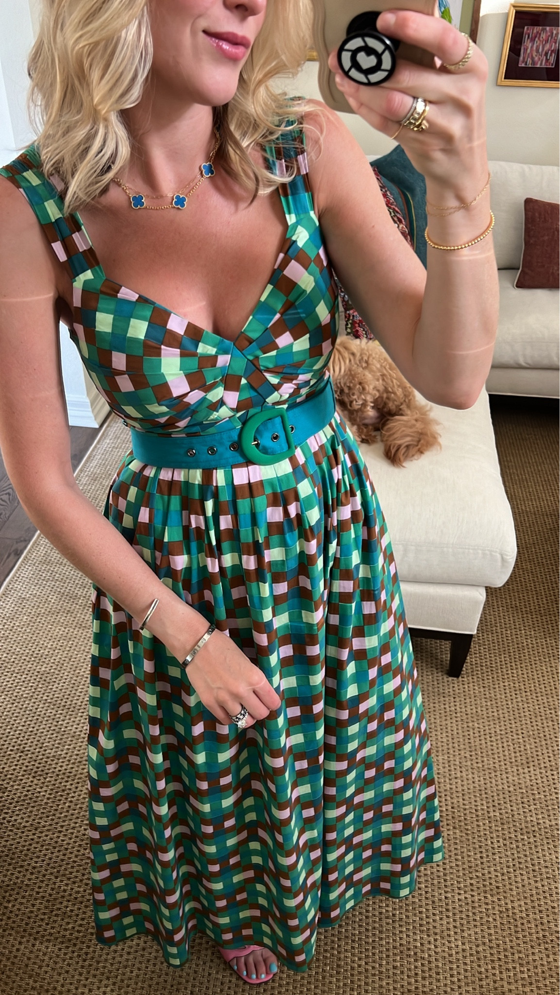 she’s a fun one 🧩💚

Wearing a size 4!! 

#dress #dresses #classy #ootd #grwm 

#LTKWorkwear #LTKWedding #LTKParties