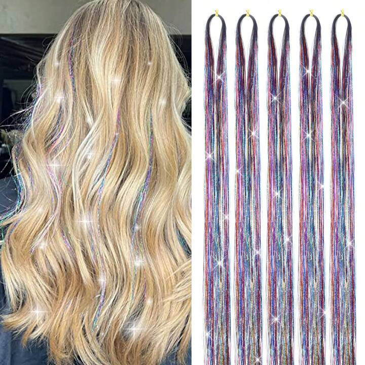 5pcs/pack Metal Wire Hair Accessories, 1000 Strands 48 Inches Flashing Metal Wire For Easy Use, S... | SHEIN