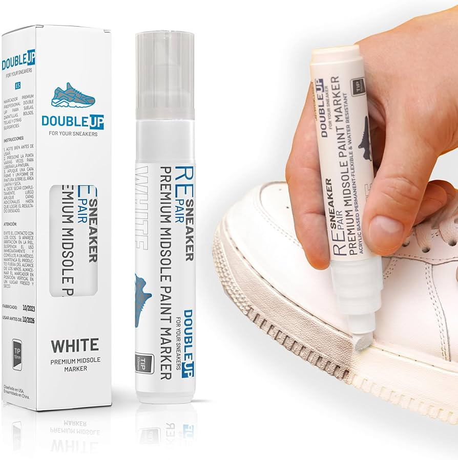 DOUBLE UP Premium White Sneaker Eraser Paint Pen, Midsole Shoe Whitener Marker for Sneakers, Leat... | Amazon (US)