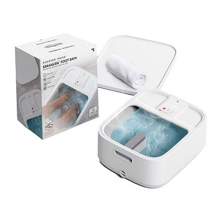 Sharper Image Foot Bath, Heated Spa with Massage Rollers & LED Display, One Size, White | JCPenney