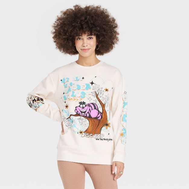 Women's Chesire Cat Graphic Sweatshirt - White | Target