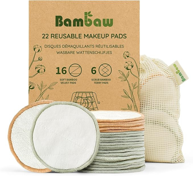 Bambaw Reusable Makeup Remover Pads | 22 Cotton Rounds, 1 Bag for Laundry & Storage | Cotton Roun... | Amazon (US)