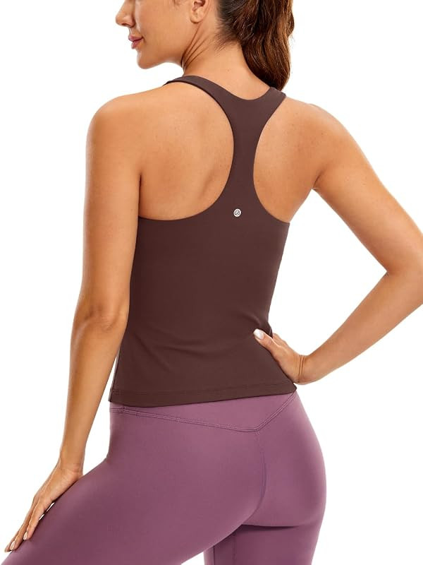 CRZ YOGA Butterluxe Workout Tank Tops for Women Built in Shelf Bras Padded - Racerback Athletic S... | Amazon (US)