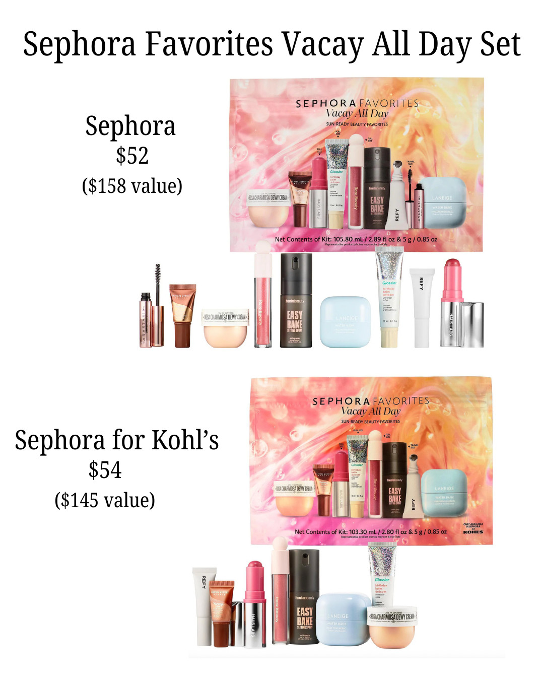 Sephora Favorites Vacay All Day Set - Sephora vs. Sephora for Kohl's  

 #LTKSeasonal #LTKBeauty