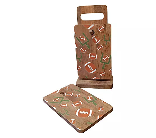 Temp-tations Seasonal (2) Wood Cutting Boards with Storage Stand | QVC