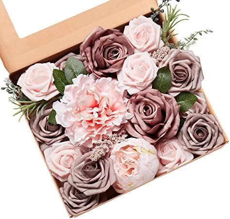 H.FLOLAVIDA Artificial Flowers Combo, Fake Foam Silk Flowers for DIY Wedding Decor, Baby Shower, ... | Amazon (US)