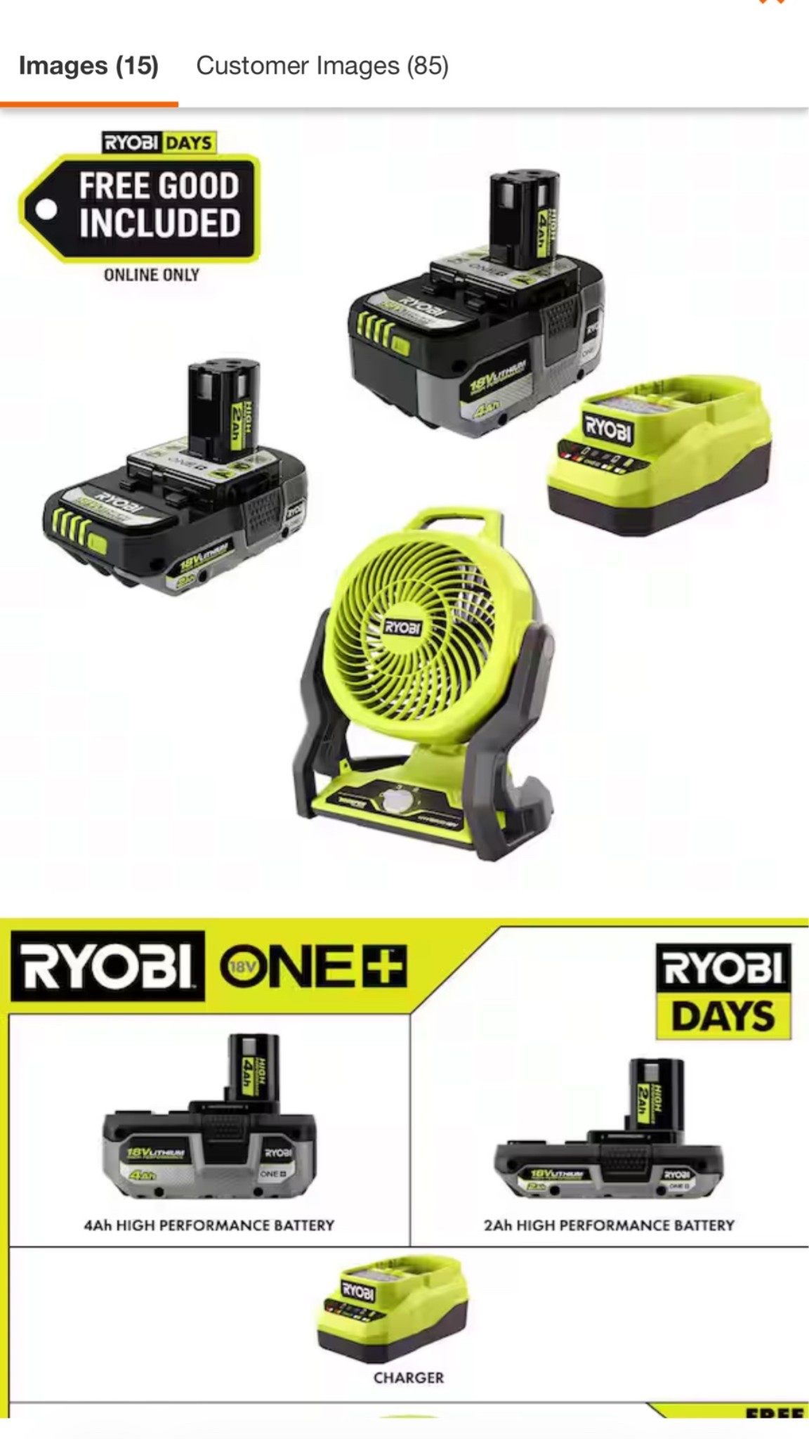 Ryobi w/ 2 batteries on sale!