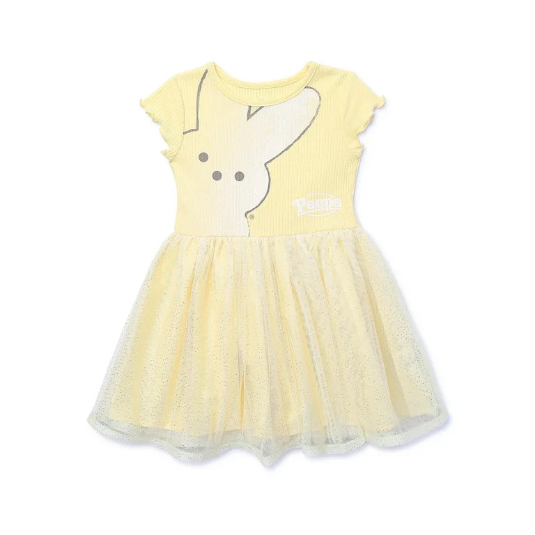 Peeps Toddler Girls Tutu Dress with Short Sleeves, Sizes 12M-5T | Walmart (US)
