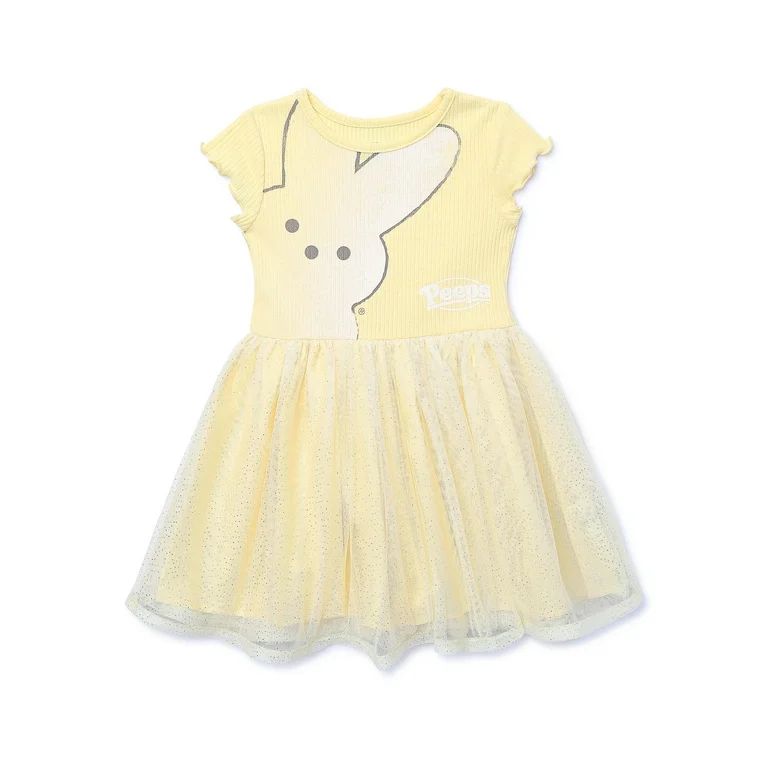 Peeps Toddler Girls Tutu Dress with Short Sleeves, Sizes 12M-5T | Walmart (US)