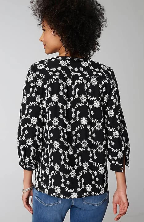 Embroidered Eyelet Popover | J. Jill