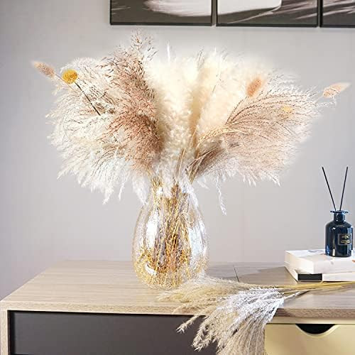Dried Pampas Grass Decor, 75 Pcs Pompass Grass Branches, 17" Small White Pompous Grass Bouquet for B | Amazon (US)