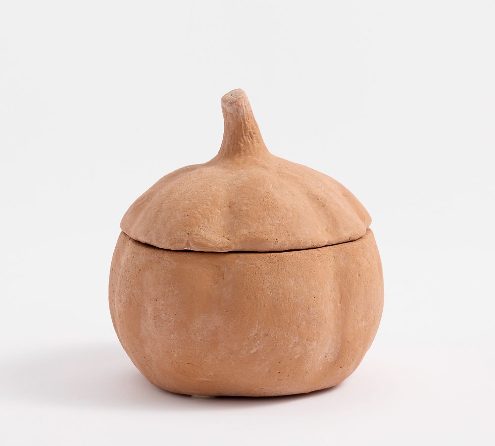 Artisan Terracotta Pumpkin Candle - Pumpkin & Amber | Pottery Barn (US)