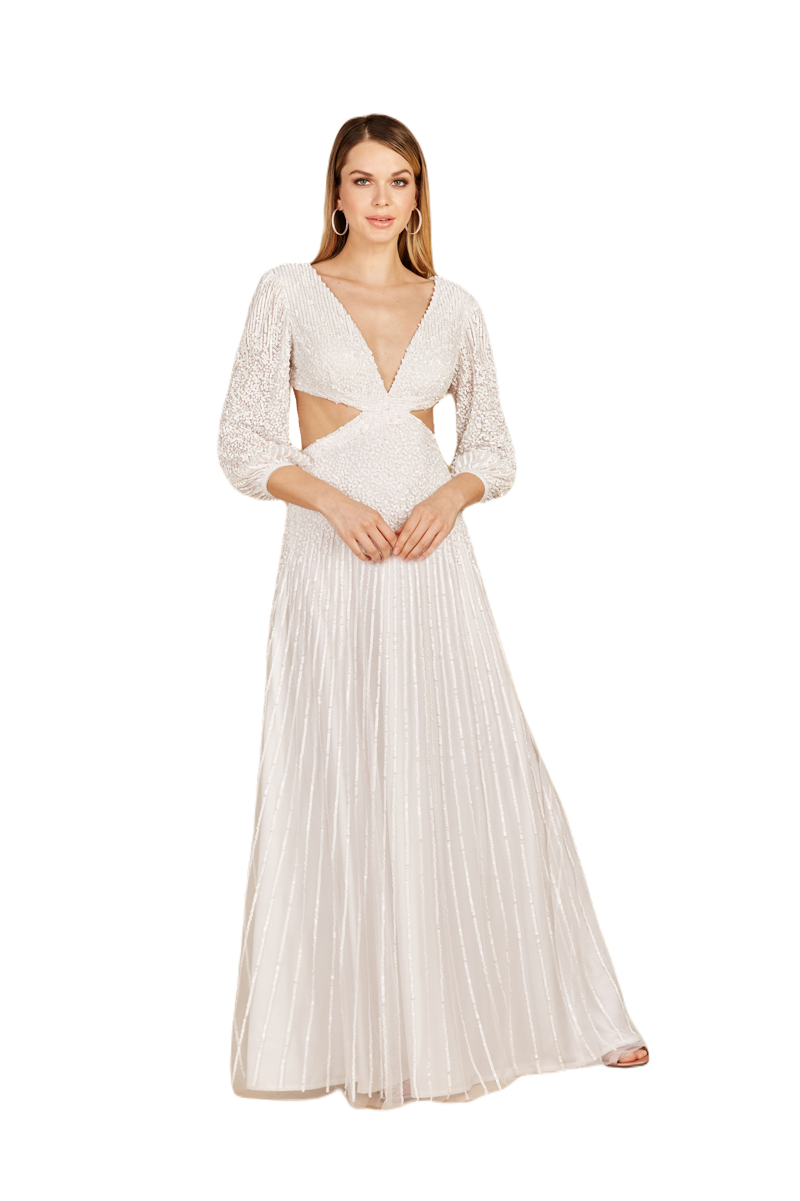LARA New York Long Sleeve Cut Out Wedding Dress (Women) | Nordstrom | Nordstrom