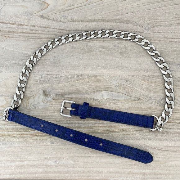 New blue snakeskin chain belt | Poshmark