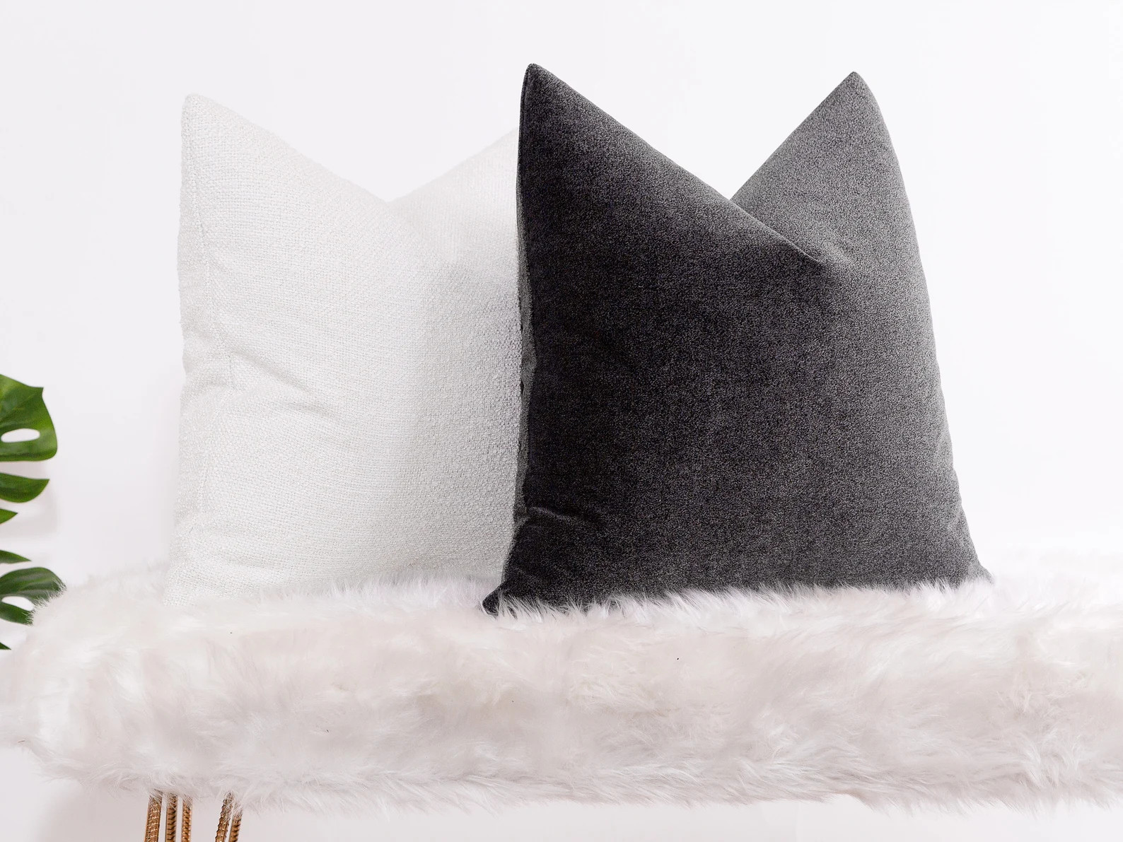 Dark Gray Velvet Pillow Cover: Silver Dot Modern Home Decor | Etsy (US)