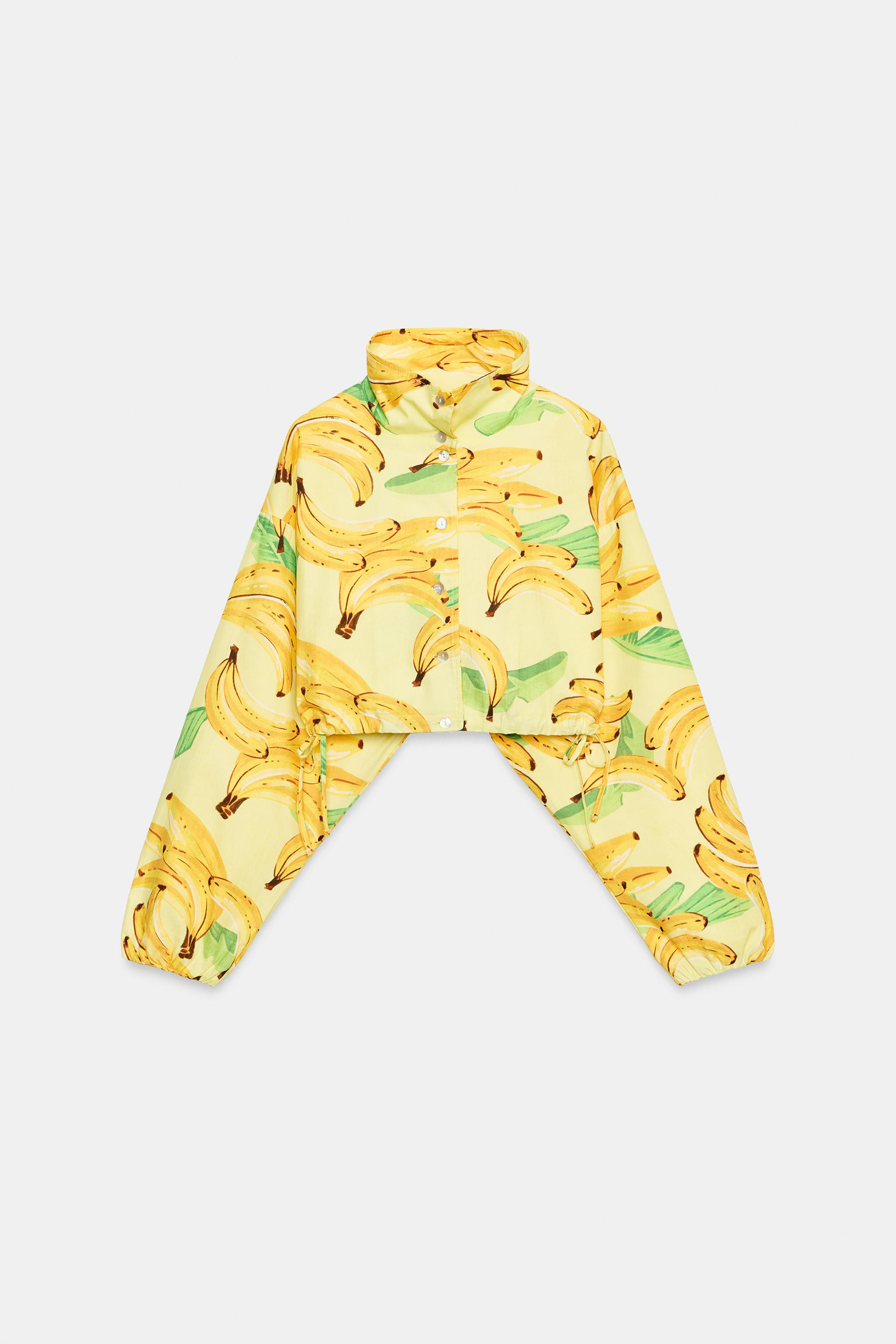 CROPPED FRUIT PRINT JACKET | Zara US