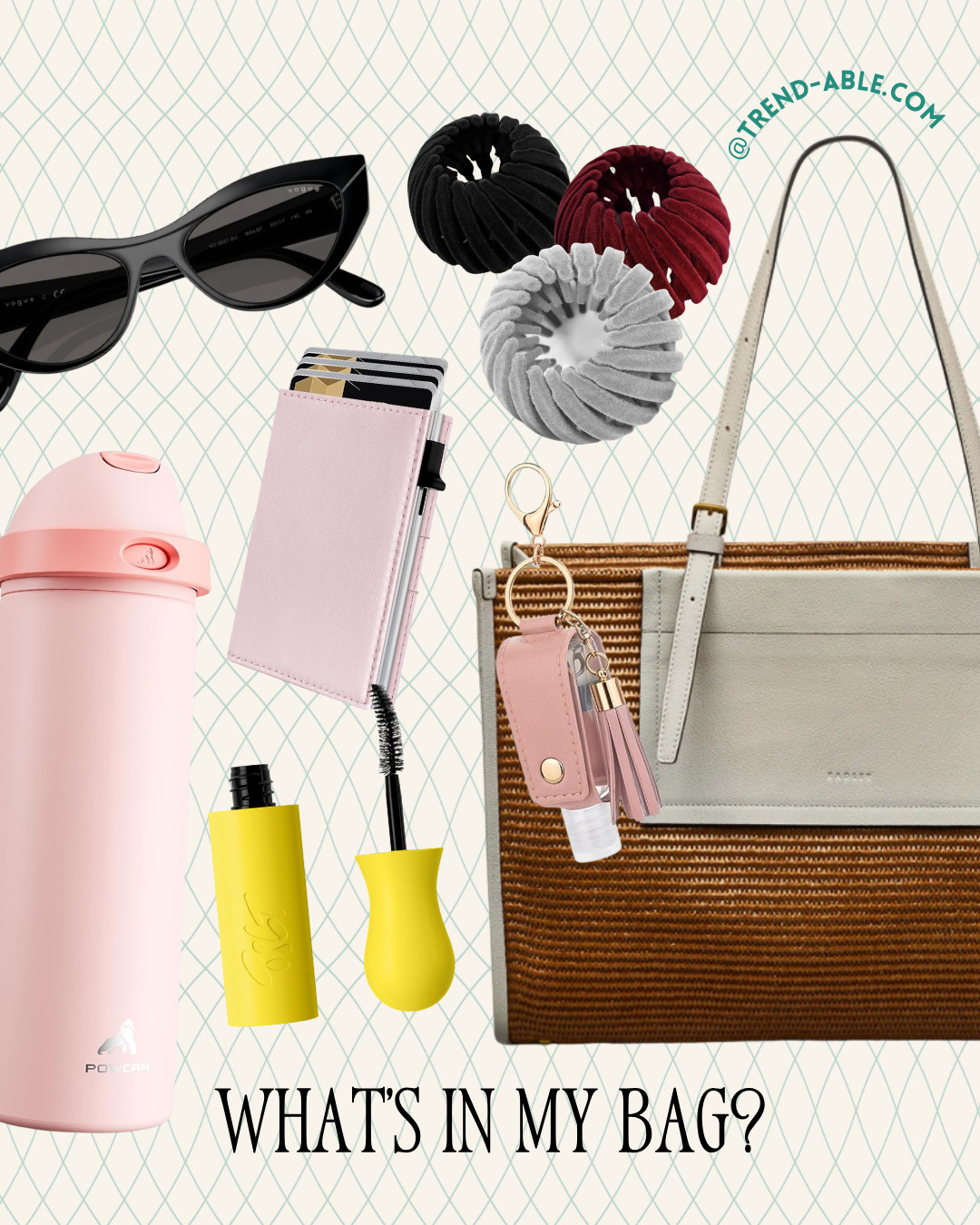 Bag essentials, but make it cute 💗✨

From everyday glam to on-the-go must-haves, here’s what’s living in my bag: sunnies, scrunchies, wallet, water bottle, beauty basics & a little hand sanitizer—because prepared is always in style.

#WhatsInMyBag #EverydayEssentials #OnTheGoStyle #TrendAble
 

 #LTKdayinmylife #LTKootd #LTKTravel
