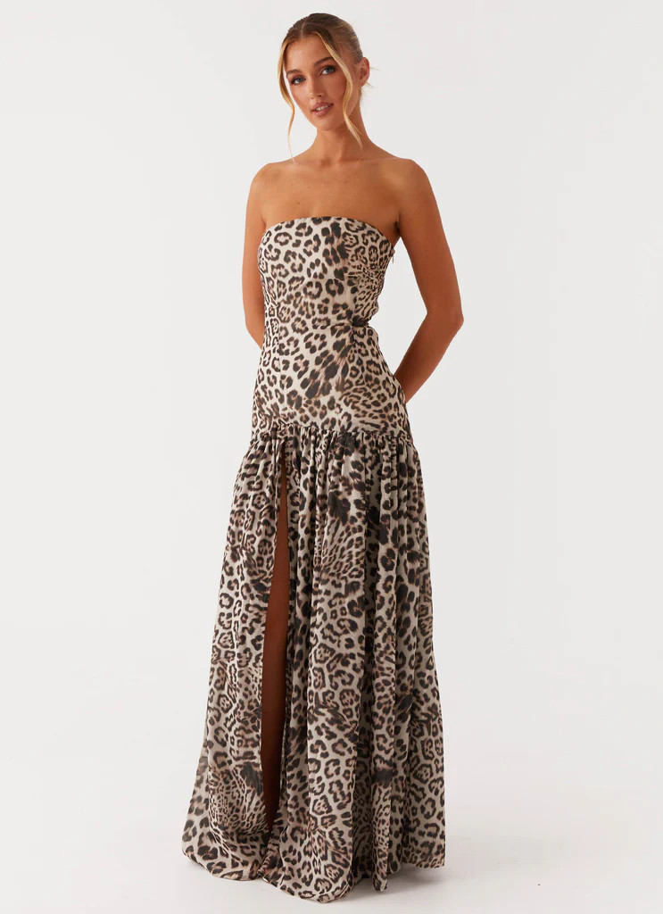 Eden Strapless Maxi Dress - Leopard | Peppermayo (Global)