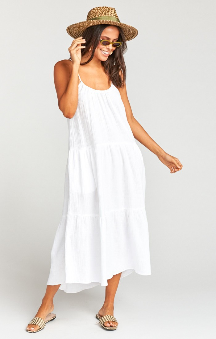 May Maxi Dress ~ White Crinkle Gauze | Show Me Your Mumu
