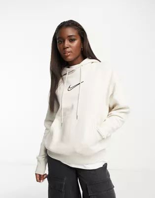 Nike Midi Swoosh phoenix fleece hoodie in light orewood brown | ASOS (Global)