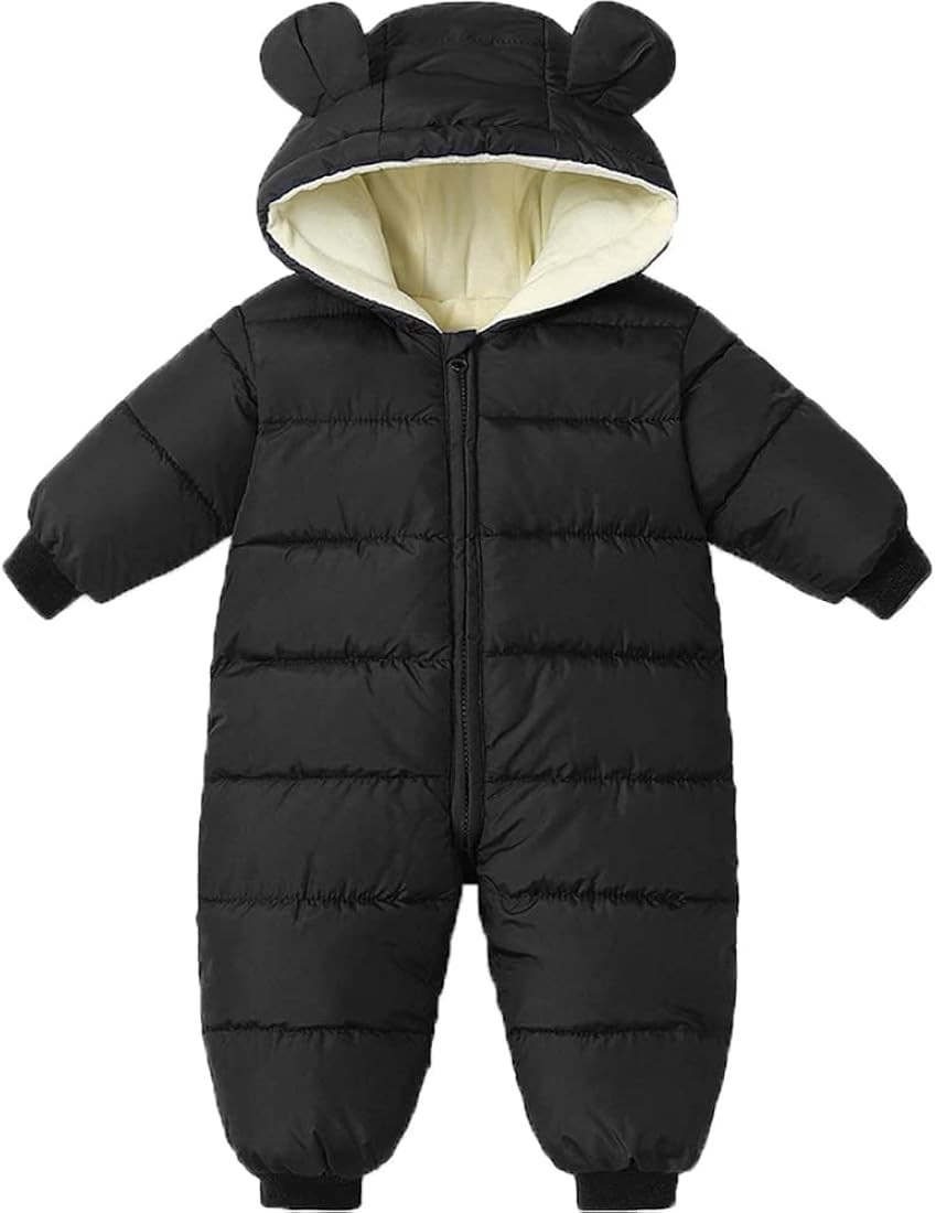 Infant Toddler Snowsuit Cute Baby Bear Suit Newborn Winter Coat Warm Hooded Jumpsuit for Boys Gir... | Amazon (US)