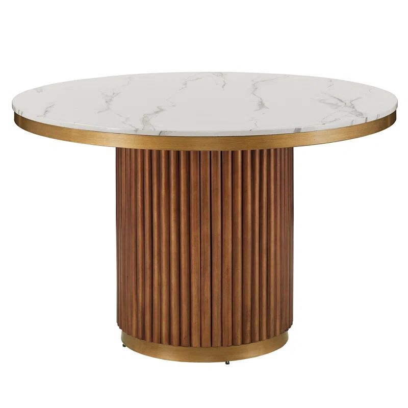 Wilbourn Round Faux Marble Top Dining Table | Wayfair North America