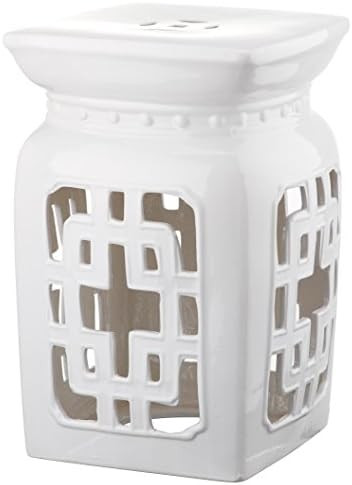 Safavieh Castle Gardens Collection Beijing Filigree Antique White Glazed Ceramic Garden Stool | Amazon (US)