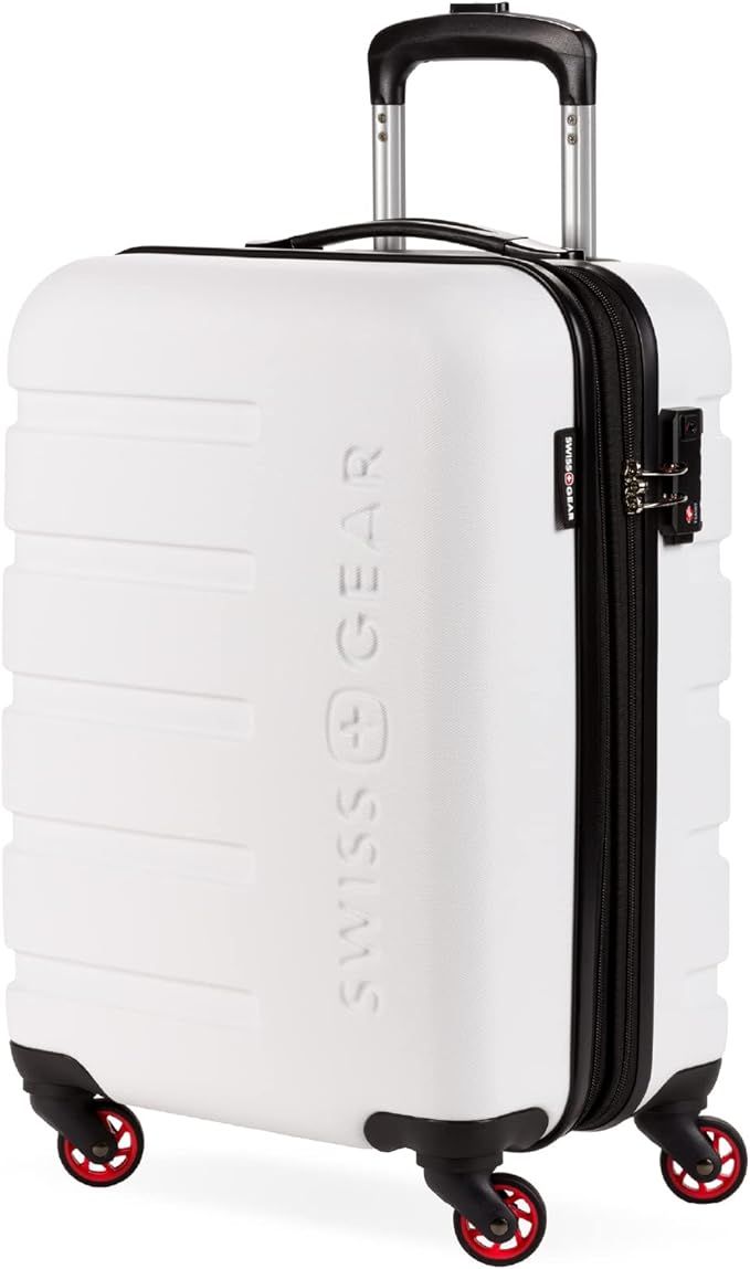 SwissGear 7366 Hardside Expandable Luggage with Spinner Wheels, White, Carry-On 19-Inch | Amazon (US)