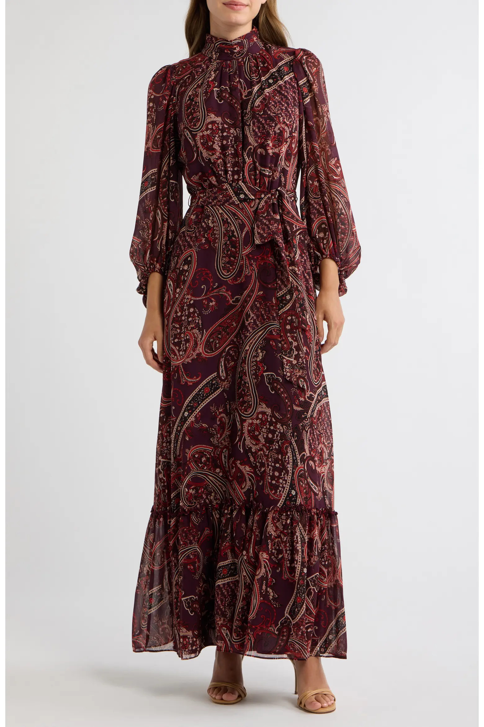 Eliza J Long Sleeve Paisley Print Maxi Dress (Women) | Nordstrom | Nordstrom