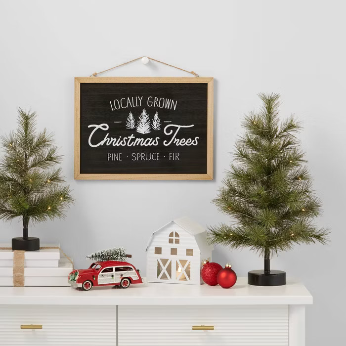 Farm Fresh Tree Hanging Sign Black - Wondershop™ | Target