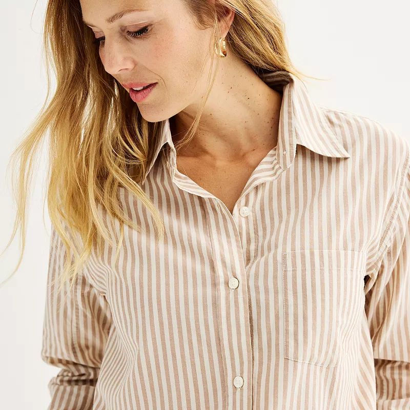 Women's Sonoma Goods For Life® Oversized Boyfriend Shirt | Kohl's