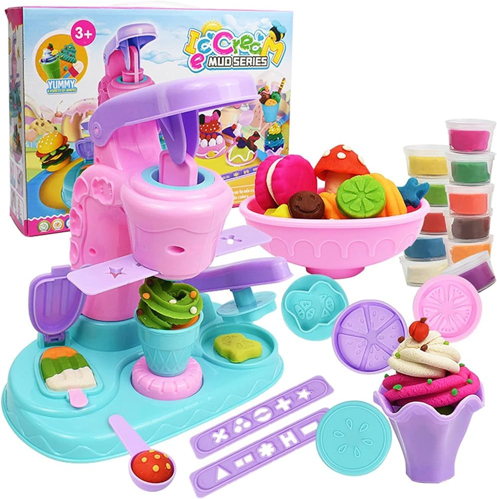 Color Dough for Kids Play Toys, Noetoy 26 PCS Ice Cream Maker Machine Color Dough Set with 12 Can... | Amazon (US)