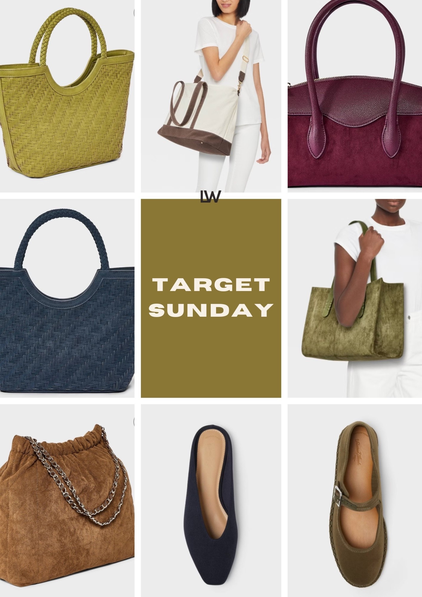 Target Sunday! Those woven bags look so good. Perfect medium size.