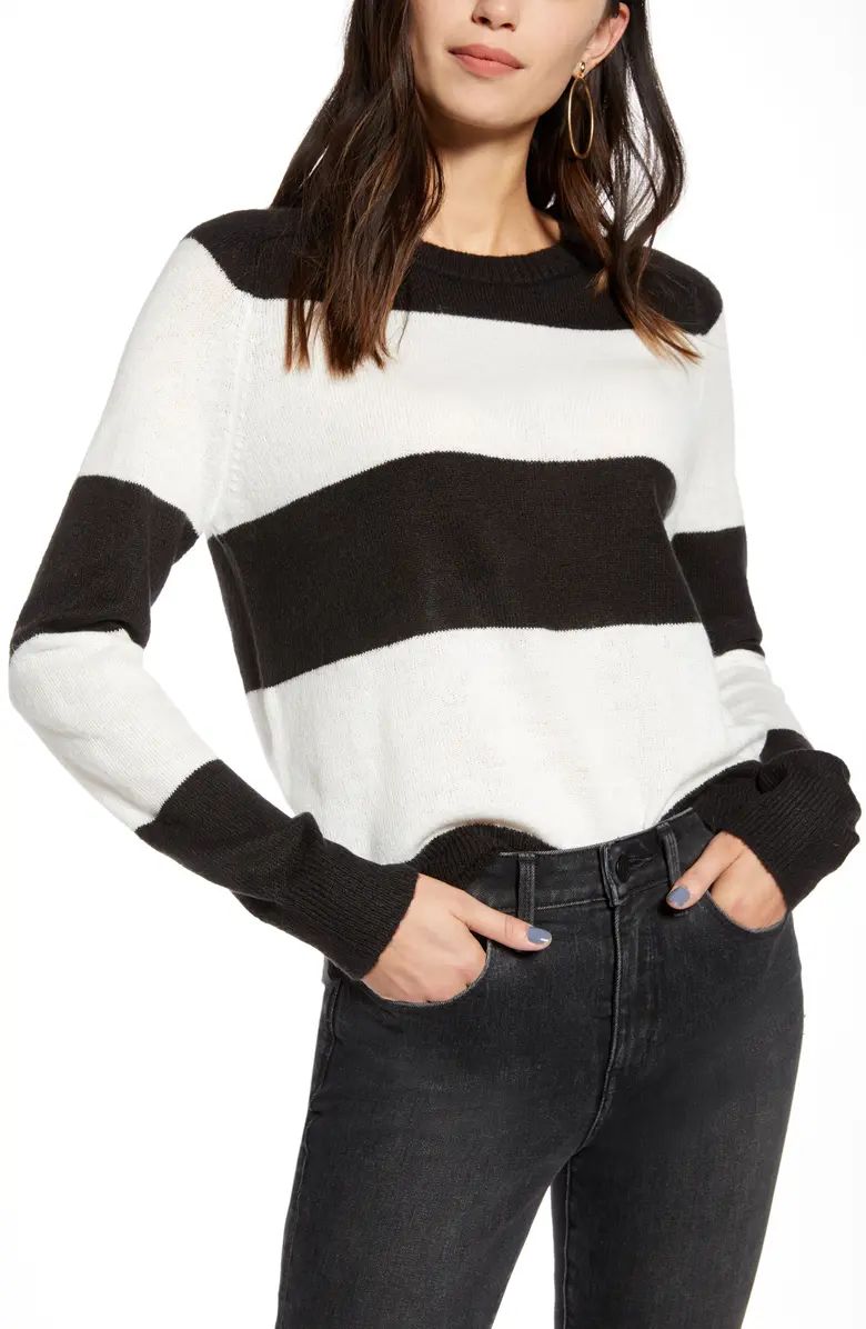 Wide Stripe Crewneck Sweater | Nordstrom
