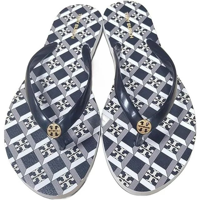 Tory Burch 144177 Chelsea Black/Grey/White With Gold Hardware Women's Thin Flip Flop Sandals Size... | Walmart (US)