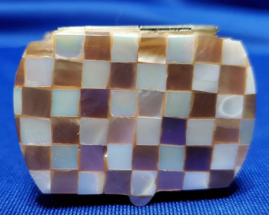 Brownlip Oyster Shell and Silver Mother of Pearl Pill Box | Etsy (US)