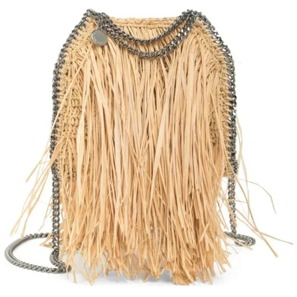 Stella McCartney Tiny Falabella Woven Long Straw Fringe Tote | Poshmark